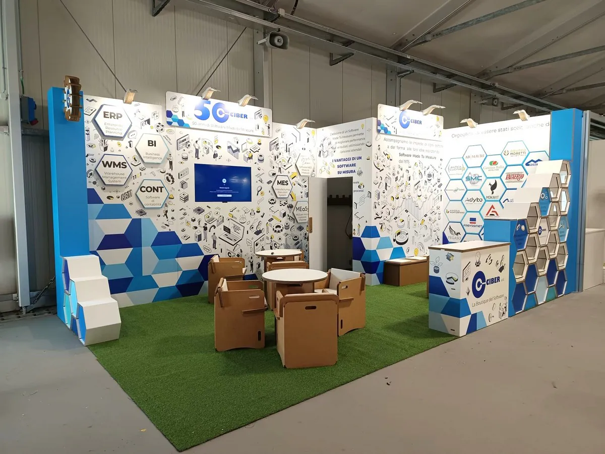 Un stand en carton pour un salon