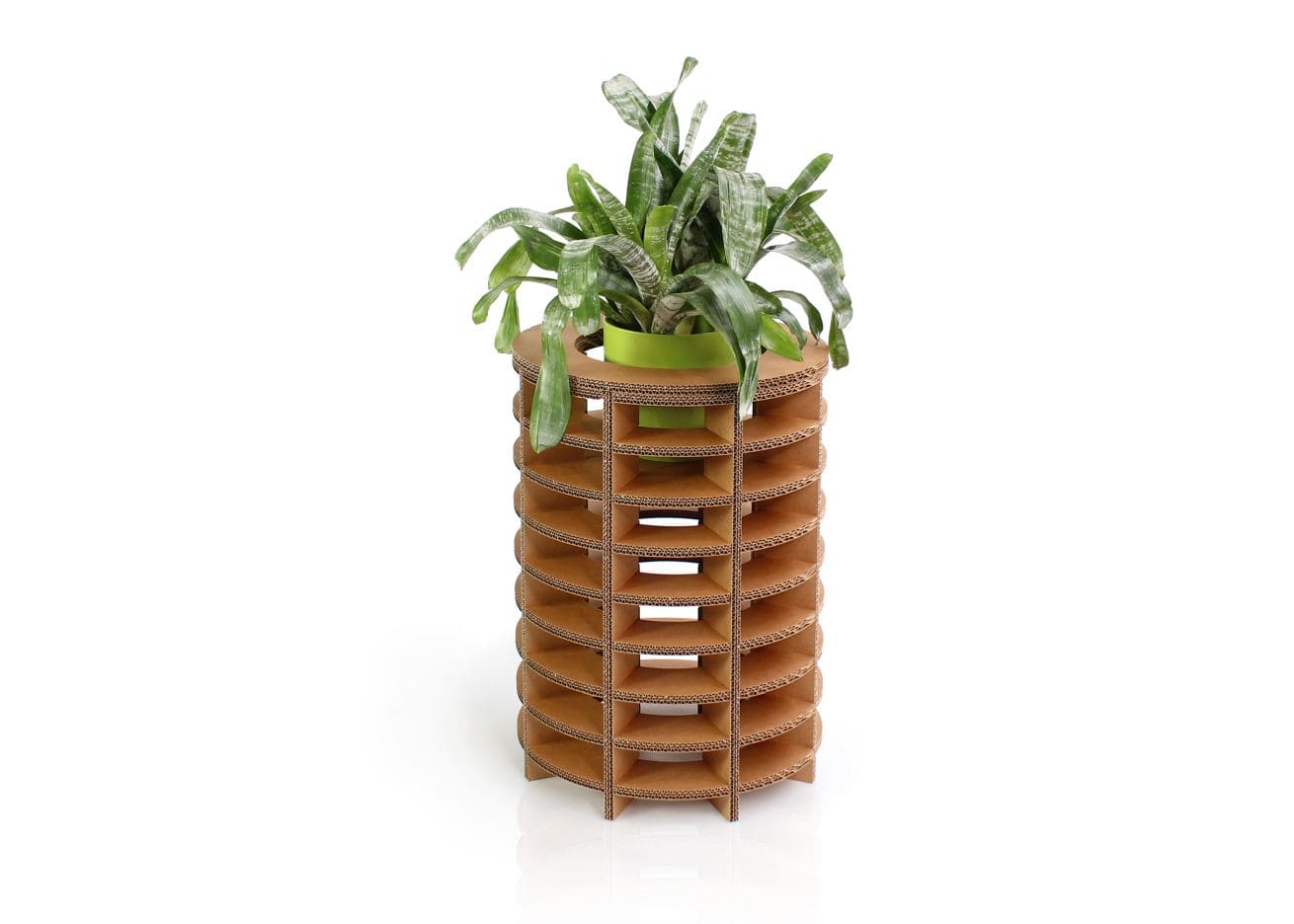 Jardinière en carton écologique JAYA, design modulable avec étagères pour plantes vertes, idéale pour l’aménagement des espaces professionnels comme les salles de pause ou bureaux d’entreprise - Le Meuble en Carton une marque du groupe Natur Design