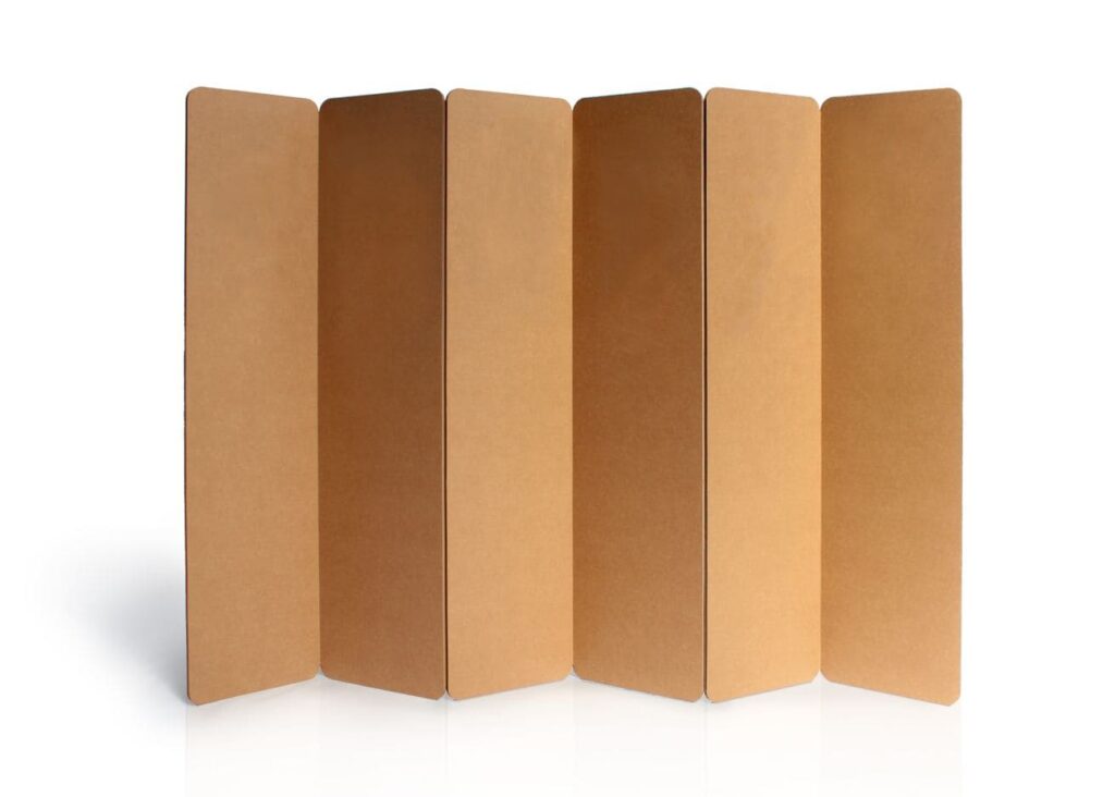 Paravent modulable en carton écologique pour espaces professionnels et événements, idéal pour séparer des zones dans les bureaux, salles de pause ou stands événementiels en cartons - Le Meuble en Carton une marque du groupe Natur Design