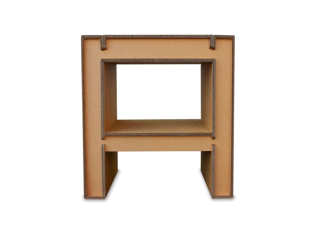 Table en carton écologique pour espaces professionnels, avec plateau central et pieds structurés, idéale pour les bureaux, open space ou salles de pause - Le Meuble en Carton une marque du groupe Natur Design