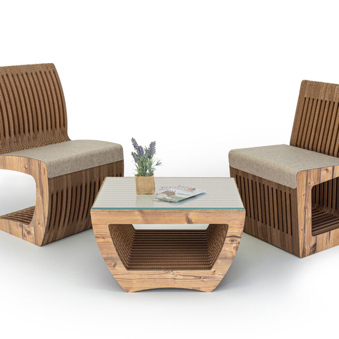 Table basse en carton SASSIÈRE - Le Meuble en Carton