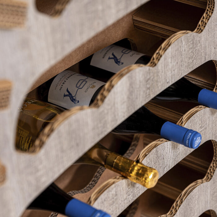 Présentoir à bouteilles en carton DÔME - Le Meuble en Carton